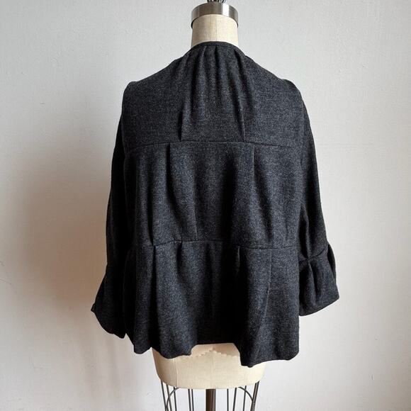 JARBO 100% Wool Ruffled Open Front Cardigan - Picture 7 of 11
